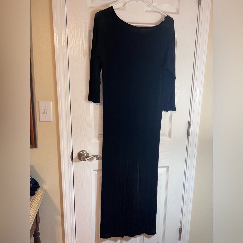 Vintage black silk beaded sheath cocktail dress